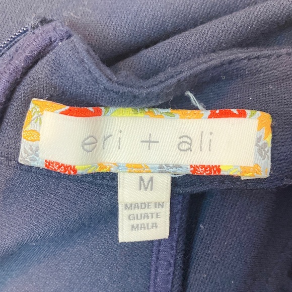 Anthro Eri + ali Navy Blue Fringed Design Top - Picture 7 of 10